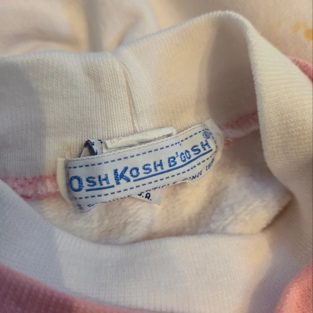 Vintage 1990s OshKosh B'gosh Pastel Pink White Elephant Sweatshirt